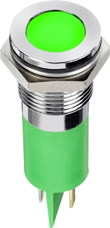 Népszerű APEM Q14F1CXXG24E LED-es jelzőlámpa Zöld flush 5 mcd